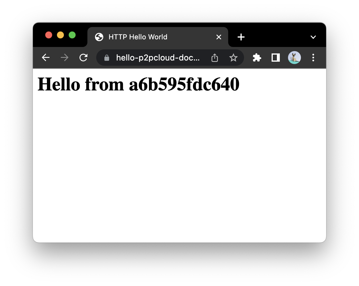 browser with app running